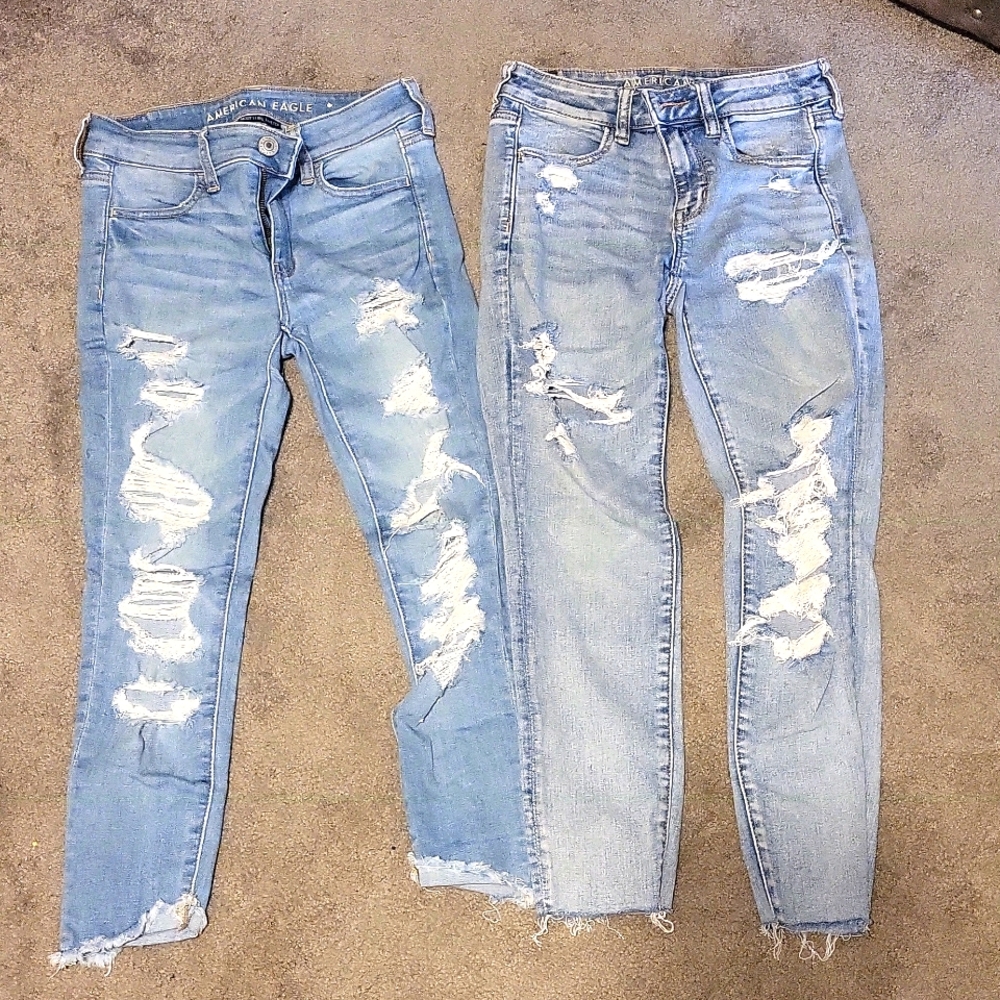 2 pairs of American Eagle next level stretch jeggings size 4 short